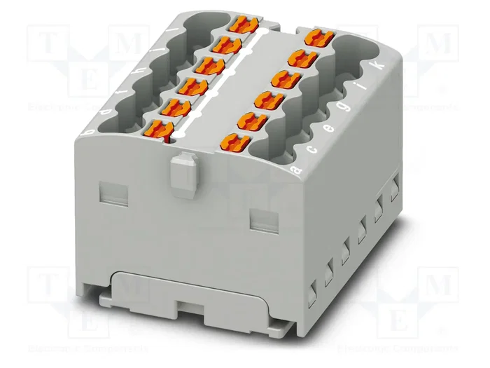 PHOENIX CONTACT PTFIX 12X1,5 GY Conector de carril push-in de 12 bornas PHOENIX CONTACT PTFIX 12X1,5 GY Conector de carril push-in de 12 bornas