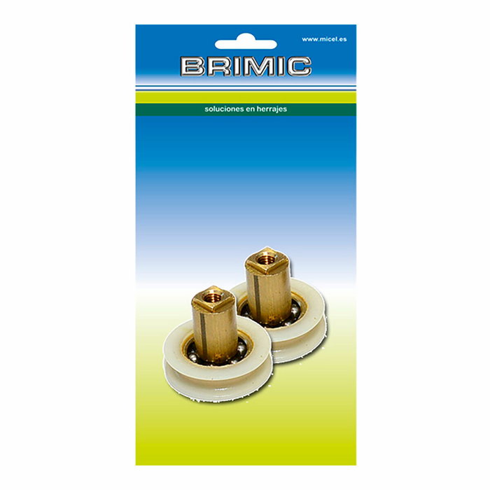 Micel Blíster con 2 rodamientos para mampara tubo RD2 ø22x6mm Blanco