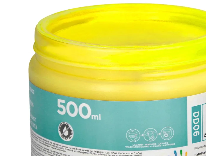 Liderpapel Pintura Dedos Tarrina 500 ml Amarillo