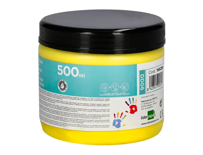 Liderpapel Pintura Dedos Tarrina 500 ml Amarillo