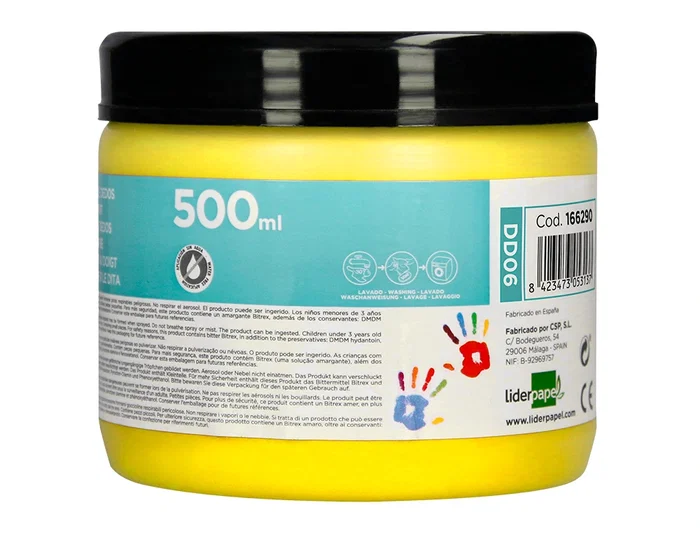 Liderpapel Pintura Dedos Tarrina 500 ml Amarillo