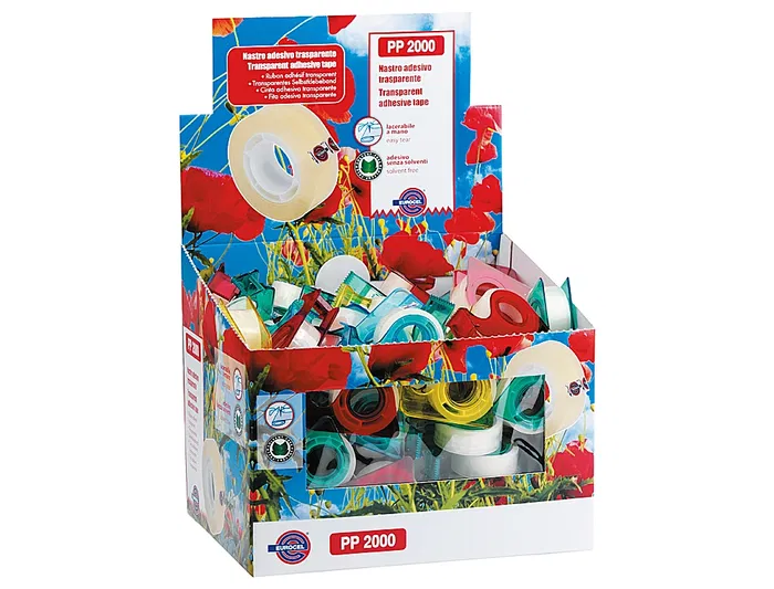 Eurocel - Miniportarrollos para cintas de embalaje 10 m x 15 mm (190x235x185 mm)