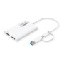 ROLINE Adaptador USB Multi-DisplayLink 12.03.3206, USB-A y USB-C a 2x HDMI, 4K Ultra HD 3840x2160 a 60Hz para Doble Monitor