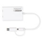 ROLINE Adaptador USB Multi-DisplayLink 12.03.3206, USB-A y USB-C a 2x HDMI, 4K Ultra HD 3840x2160 a 60Hz para Doble Monitor