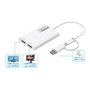 ROLINE Adaptador USB Multi-DisplayLink 12.03.3206, USB-A y USB-C a 2x HDMI, 4K Ultra HD 3840x2160 a 60Hz para Doble Monitor