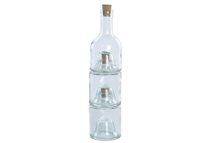 DKD Home Decor Set de Aceitera y Vinagrera Vidrios San Miguel de 3 Piezas DKD Home Decor Set de Aceitera y Vinagrera Vidrios San Miguel de 3 Piezas