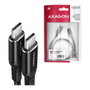 Axagon BUCM-CM30AB Cable USB-C a USB-C 2.0 de 3 m, PD 60W, 3A, trenzado - negro