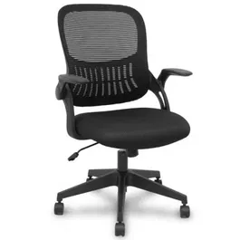 Piqueras y Crespo Silla de Oficina Opti544 544BNM8403D840RN - Silla Operativa con Respaldo de Malla, Brazos Abatibles y Base Piramidal, Negro