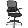 Piqueras y Crespo Silla de Oficina Opti544 544BNM8403D840RN - Silla Operativa con Respaldo de Malla, Brazos Abatibles y Base Piramidal, Negro