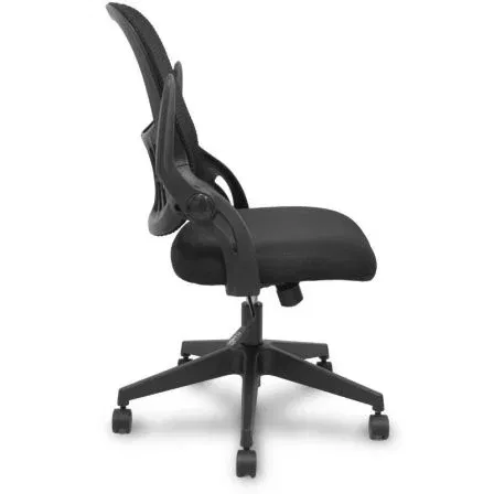 Piqueras y Crespo Silla de Oficina Opti544 544BNM8403D840RN - Silla Operativa con Respaldo de Malla, Brazos Abatibles y Base Piramidal, Negro