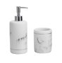DKD Home Decor Set de Baño de 2 Piezas en Resina con Acabado Mármol Blanco