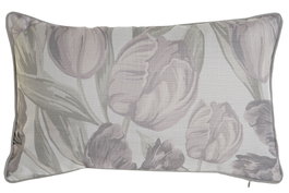 DKD Home Decor Cojín de Poliéster Tulipanes Impreso Multicolor