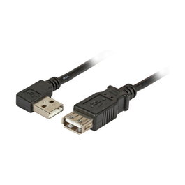 EFB Elektronik Cable de extensión USB 2.0 A-A Angular, 1,8 m, Negro