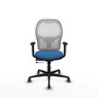 PIQUERAS Y CRESPO Silla de oficina Jorquera con mecanismo Sincro/Traslack, Azul claro y Blanco