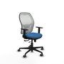 PIQUERAS Y CRESPO Silla de oficina Jorquera con mecanismo Sincro/Traslack, Azul claro y Blanco