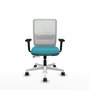 PIQUERAS Y CRESPO Silla de oficina Haches con mecanismo Sincro/Traslack, Turquesa y Blanco