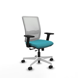 PIQUERAS Y CRESPO Silla de oficina Haches con mecanismo Sincro/Traslack, Turquesa y Blanco