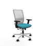 PIQUERAS Y CRESPO Silla de oficina Haches con mecanismo Sincro/Traslack, Turquesa y Blanco