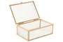 DKD Home Decor Joyero de Cristal y Metal Dorado 15x11x5,5 cm
