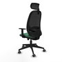 PIQUERAS Y CRESPO Silla de oficina Cilanco con mecanismo Sincro/Traslack Verde esmeralda y Negro