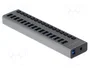 DeLOCK Concentrador USB 5 Gbps con 16 puertos y conmutador, Gris
