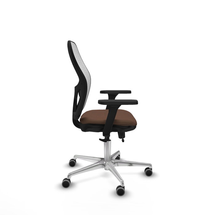 PIQUERAS Y CRESPO Silla de oficina Jorquera con mecanismo Sincro/Traslack, Marrón y Blanco PIQUERAS Y CRESPO Silla de oficina Jorquera con mecanismo Sincro/Traslack, Marrón y Blanco