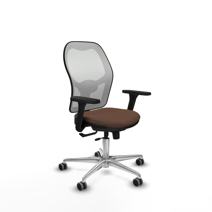PIQUERAS Y CRESPO Silla de oficina Jorquera con mecanismo Sincro/Traslack, Marrón y Blanco PIQUERAS Y CRESPO Silla de oficina Jorquera con mecanismo Sincro/Traslack, Marrón y Blanco
