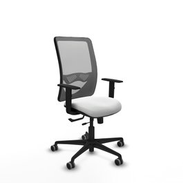 PIQUERAS Y CRESPO Silla de oficina Zulema con mecanismo Sincro/Traslack, Blanco y Gris