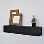 Hanah Home Raf286 Estantería de Pared de Madera Maciza Decorativa Negra 60x13x11 cm