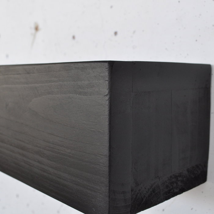 Hanah Home Raf286 Estantería de Pared de Madera Maciza Decorativa Negra 60x13x11 cm