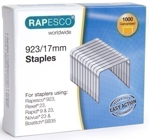 Grapas Rapesco Gran Capacidad 923/17 Mm. Galvanizadas Caja De 1000 Grapas Rapesco Gran Capacidad 923/17 Mm. Galvanizadas Caja De 1000
