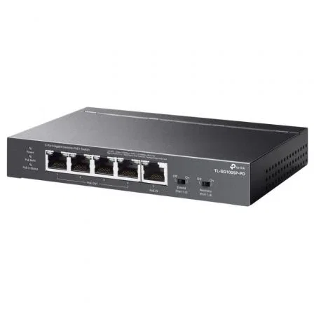 TP-Link TL-SG1005P-PD - Switch PoE No Administrado, 5 Puertos Gigabit (1x PoE++ In, 4x PoE+ Out), Alimentado Solo por PoE, Sin Ventilador