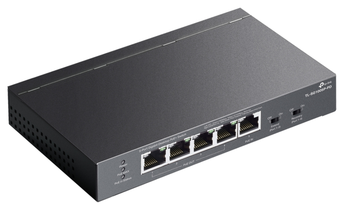 TP-Link TL-SG1005P-PD Switch Gigabit de 5 Puertos con 1 Puerto PoE++ de Entrada y 4 Puertos PoE+ de Salida