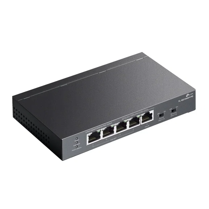 TP-Link TL-SG1005P-PD Switch Gigabit de 5 Puertos con 1 Puerto PoE++ de Entrada y 4 Puertos PoE+ de Salida, Negro