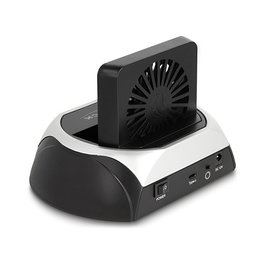 DeLOCK Docking Station USB 10 Gbps para 2.5 / 3.5 SATA HDD/SSD y M.2 NVMe PCIe/SATA SSD con Ventilador - Estación de Acoplamiento Externa