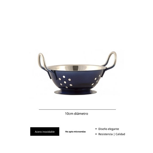 Venus Mini Escurridora de Acero Inoxidable Azul, 13 cm Venus Mini Escurridora de Acero Inoxidable Azul, 13 cm