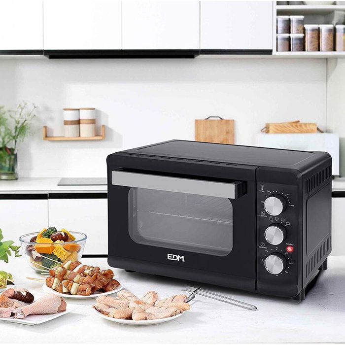 Edm Horno de sobremesa eléctrico 23 l 1.380 W Negro mate Edm Horno de sobremesa eléctrico 23 l 1.380 W Negro mate