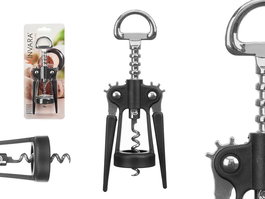 Kinvara Sacacorchos Negro Cromado Recto 17 x 4 x 6 cm (Set de 24)