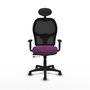 PIQUERAS Y CRESPO Alocén Silla de Oficina con Malla Negra y Asiento Morado