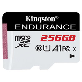 Kingston SDCE/256GB MicroSDXC de 256GB Clase 10 UHS-I U1 A1 Alta Resistencia 95MB/s Lectura 45MB/s Escritura Tarjeta de Memoria Retail