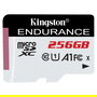 Kingston SDCE/256GB MicroSDXC de 256GB Clase 10 UHS-I U1 A1 Alta Resistencia 95MB/s Lectura 45MB/s Escritura Tarjeta de Memoria Retail