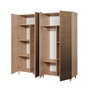 Hanah Home Armario Moderno Abstracto 220, Roble Sonoma, 180x192x52cm, Estantes Ajustables, Melamina Duradera