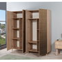Hanah Home Armario Moderno Abstracto 220, Roble Sonoma, 180x192x52cm, Estantes Ajustables, Melamina Duradera