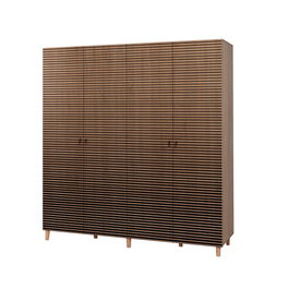 Hanah Home Armario Moderno Abstracto 220, Roble Sonoma, 180x192x52cm, Estantes Ajustables, Melamina Duradera