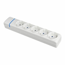 Solera Base múltiple de 5 tomas 2p+t Blanco / azul