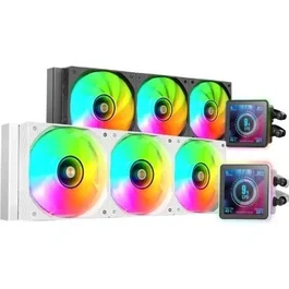 Mars Gaming ML-VISIONPRO360 Refrigeración Líquida Blanco con Pantalla IPS 4" y 3x Ventiladores ARGB Infinity Mirror, TDP 600W, Compatible Intel/AMD