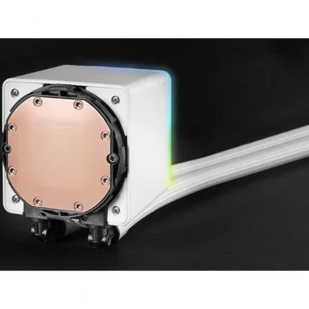 Mars Gaming ML-VISIONPRO360 Refrigeración Líquida Blanco con Pantalla IPS 4" y 3x Ventiladores ARGB Infinity Mirror, TDP 600W, Compatible Intel/AMD