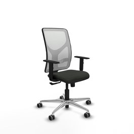 PIQUERAS Y CRESPO Silla de oficina Motilla con mecanismo Sincro, Negro y Blanco
