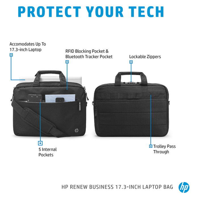 HP Renew Business Maletín para Portátil 17,3 pulgadas Negro