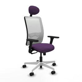 PIQUERAS Y CRESPO Silla de oficina Zulema Morado y Blanco